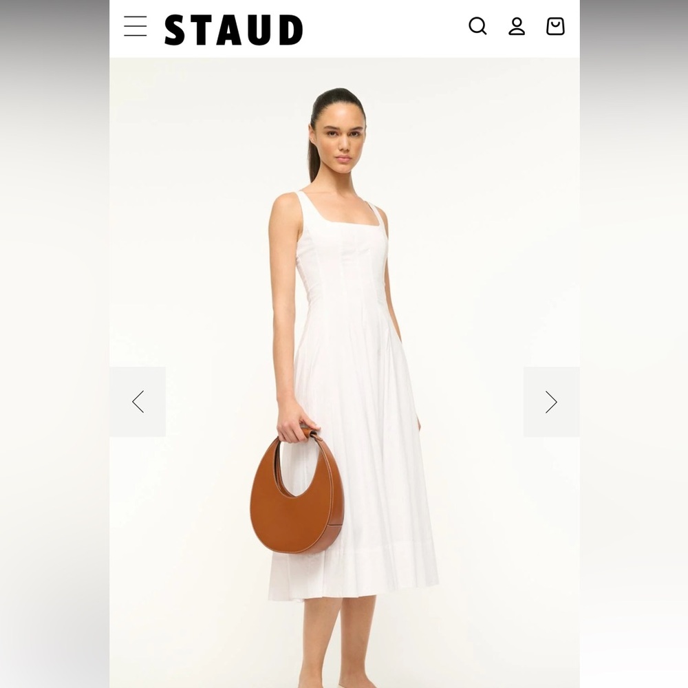 STAUD Raspberry Shoulder Moon Bag NWT - Picture 3 of 9